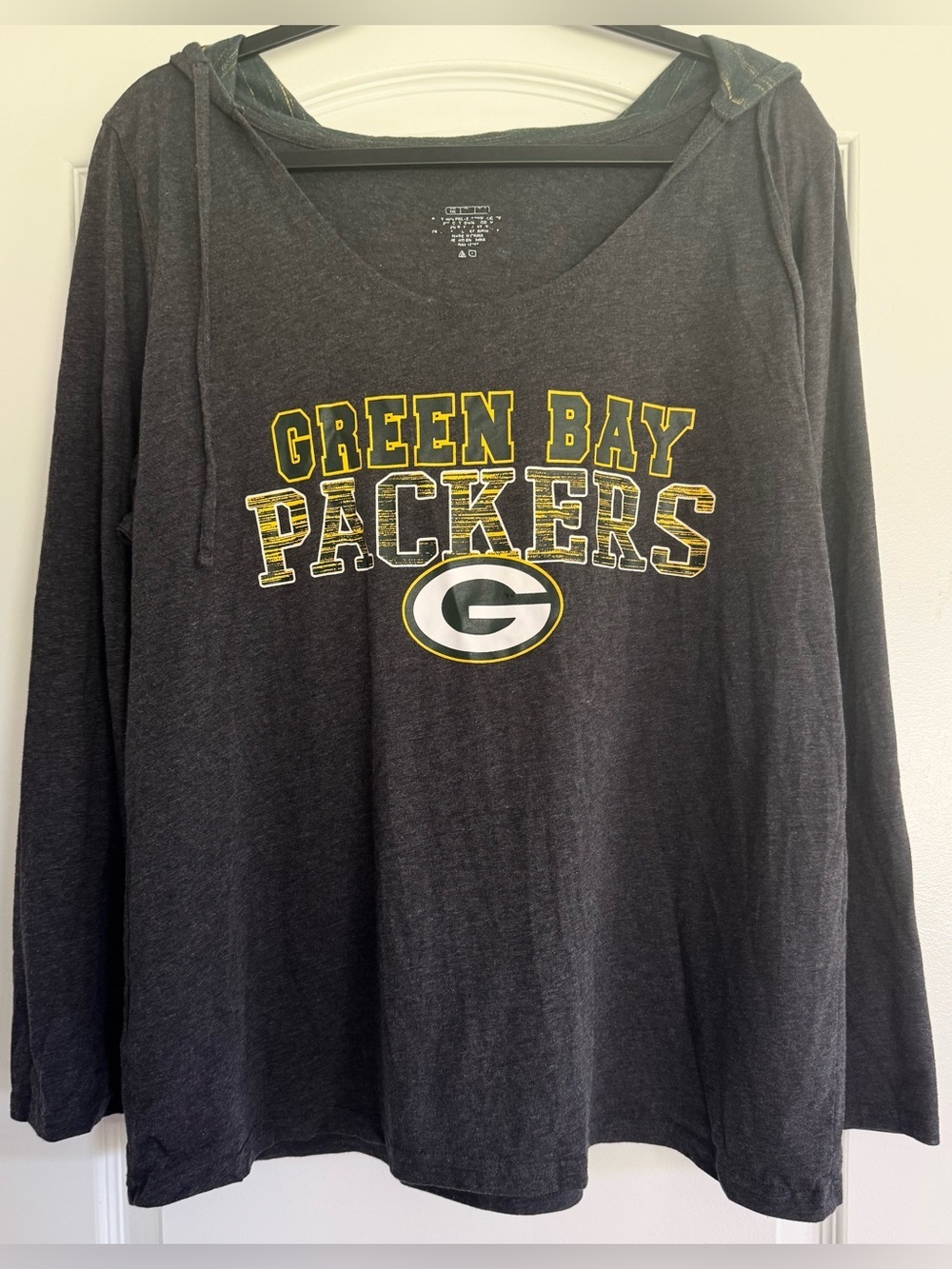 Green Bay Packers Hoodie Top XXL NFL Long Sleeve Lightweight Fan Shirt
